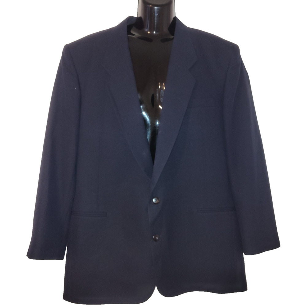 Cellini Collection Men's Blue Two Button Sport Blazer Suit Jacket Size 46L BG10